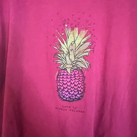 Life Is Good Pineapple Crusher Tee Small Pink - Picture 3 of 7